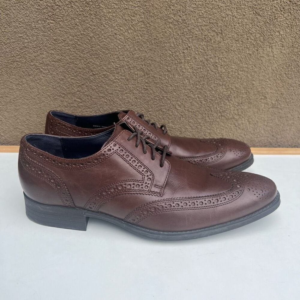 Cole Haan Brown Leather Benton Wingtip Oxfords Shoes Mens Size 9.5 Made in India